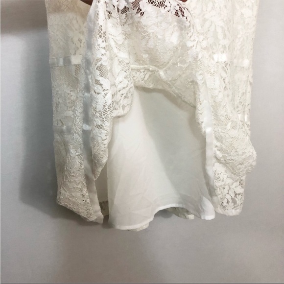 Nanette Lepore Lace Short Sleeve Button Zipper Closure off White Shirt Dress 6 - Picture 8 of 15